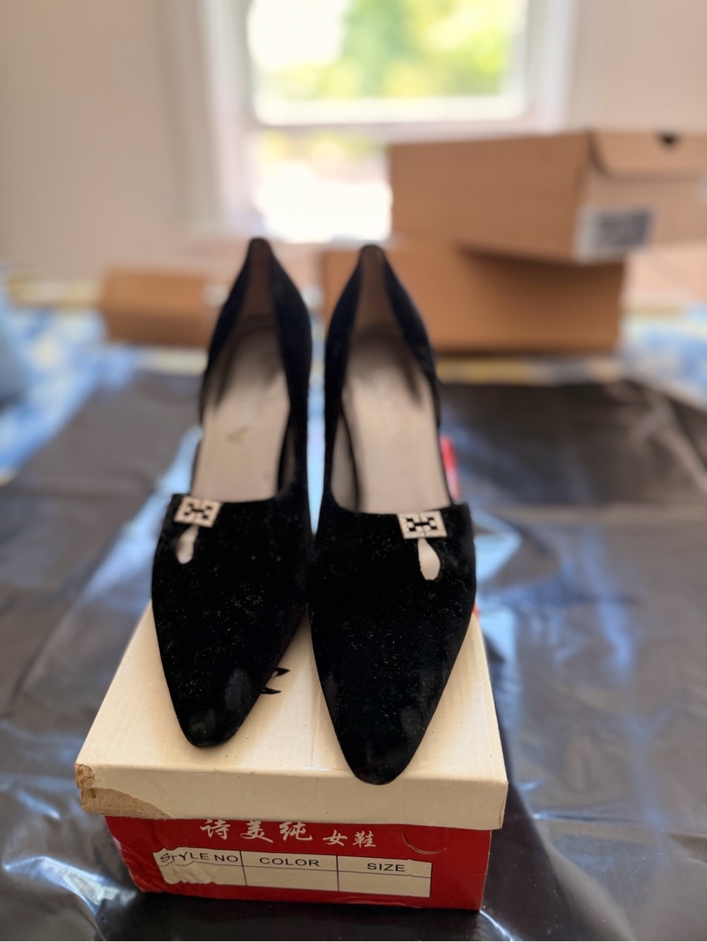 Escada 3inch velvet heels